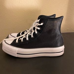 black mesh platform converse